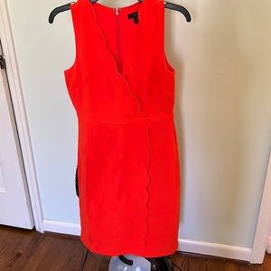 J Crew Scallop crepe dress / size 4 / BRIGHT PERSIMMON